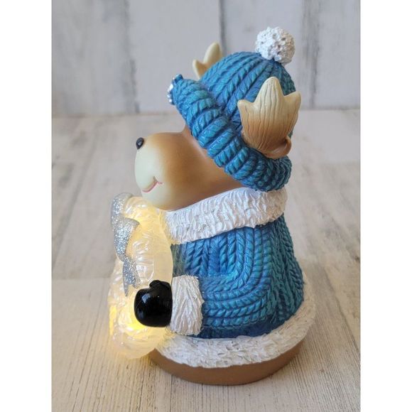 Reindeer silver wreath light up Xmas figure glitter mistletoe - Picture 6 of 7